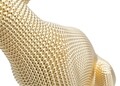 Statueta / Decoratiune Leopard, Mauro Ferretti, 23x15.5x29 cm, polirasina, auriu