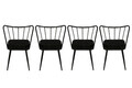 Set scaune 4 piese, Nmobb , Yıldız 181, Metal, Negru