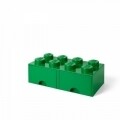 Cutie de depozitare LEGO, 2 sertare, 940 ml, polipropilena, verde