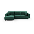 Coltar extensibil stanga 4 locuri ELTAP, LT-35NU, Dalia, 289x190x95 cm, lemn/poliester, verde inchis
