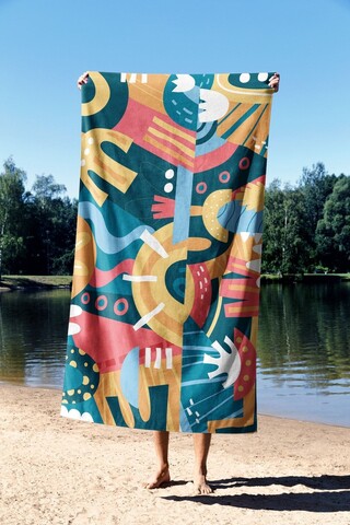 Prosop de plaja, Astacura, Move Like Matisse 90, 90x150 cm, 70% poliester/30% poliamida, Multicolor