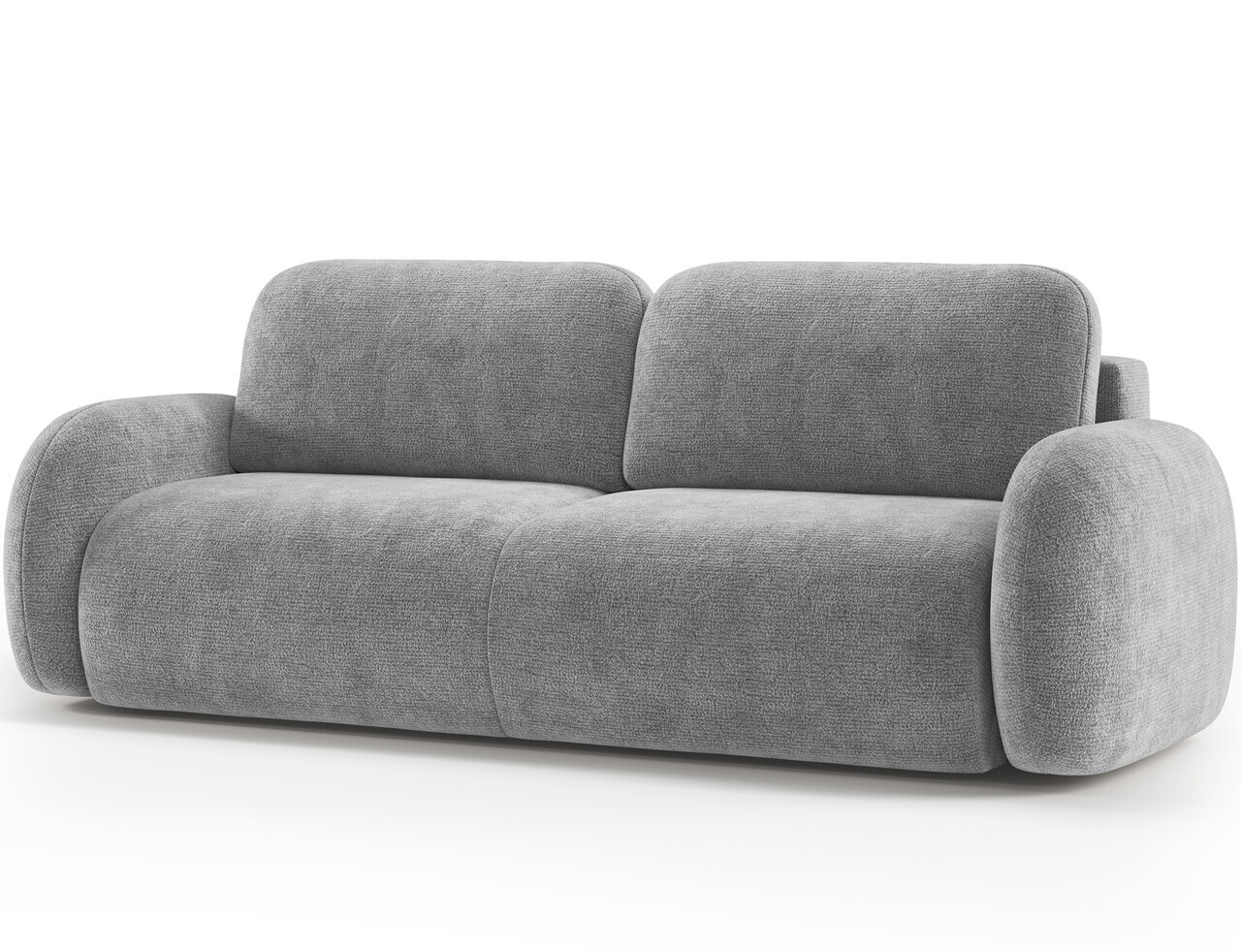 Canapea extensibila 3 locuri ELTAP, Avuela, 250x105x94 cm, lemn/tesatura chenille, gri — imaginea 5