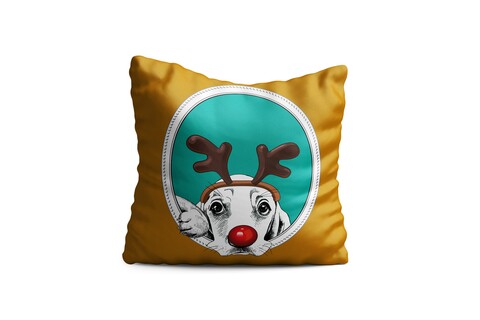 Perna decorativa xmas dog, oyo kids, 43x43 cm, poliester, multicolor
