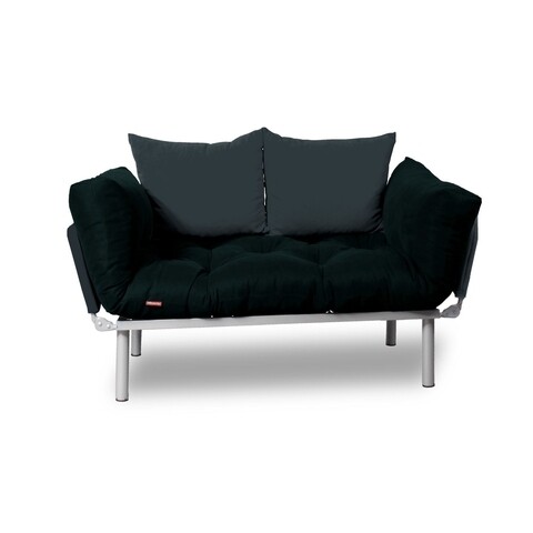 Canapea extensibila Gauge Concept, Black Smoked, 2 locuri, 190×70 cm, fier/poliester Canapele si coltare