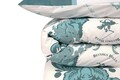 Lenjerie de pat dubla king size, Beverly Hills Polo Club, BHPC 024 - Green, 3 piese, bumbac ranforce, alb/verde