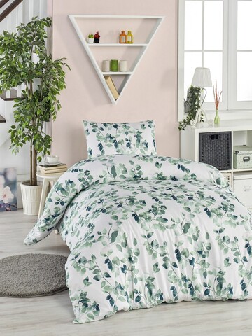 Lenjerie de pat pentru o persoana, Sabine - Green, EnLora Home, 65% bumbac/35% poliester