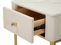 Set 2 masute inalte Wedding, Mauro Ferretti, 45x90 cm, lemn de pin/MDF/metal, crem/auriu
