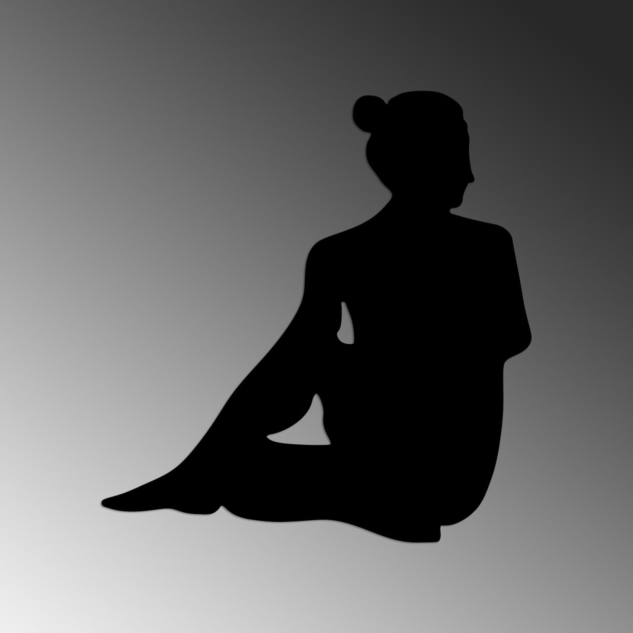 Decoratiune de perete, Yoga 22, Dimensiuni: 53 x 55 cm, Negru — imaginea 5