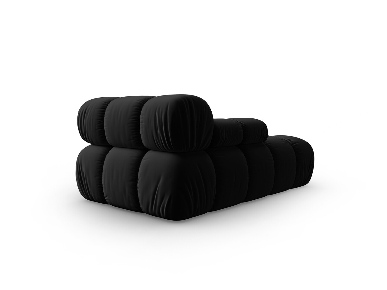Sezlong living stanga 1 loc, Bellis, Micadoni Home, BL, 155x94x70 cm, catifea, negru - view 4