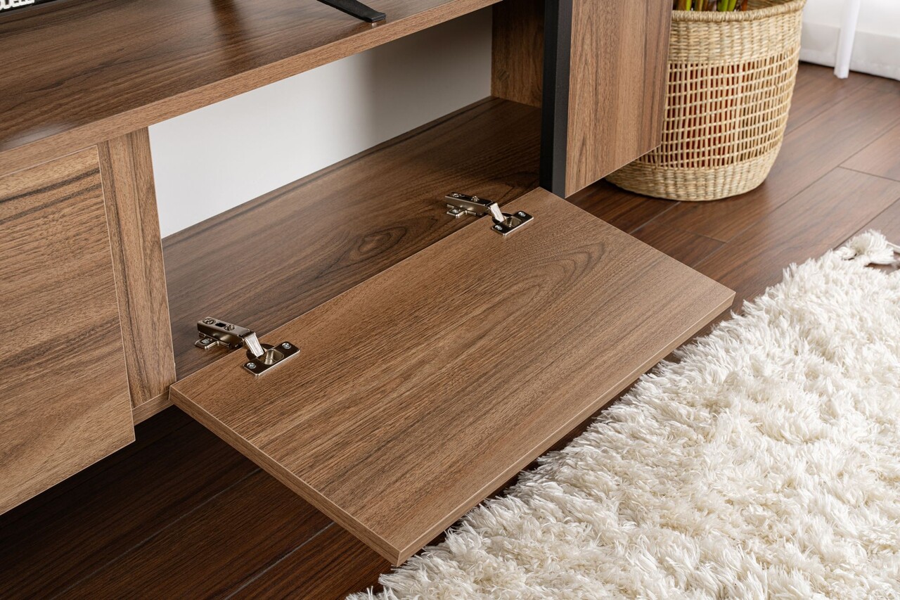 Comoda TV, Nordure, Serenity, 180x50x30 cm, Nuc / Negru - imagine 5