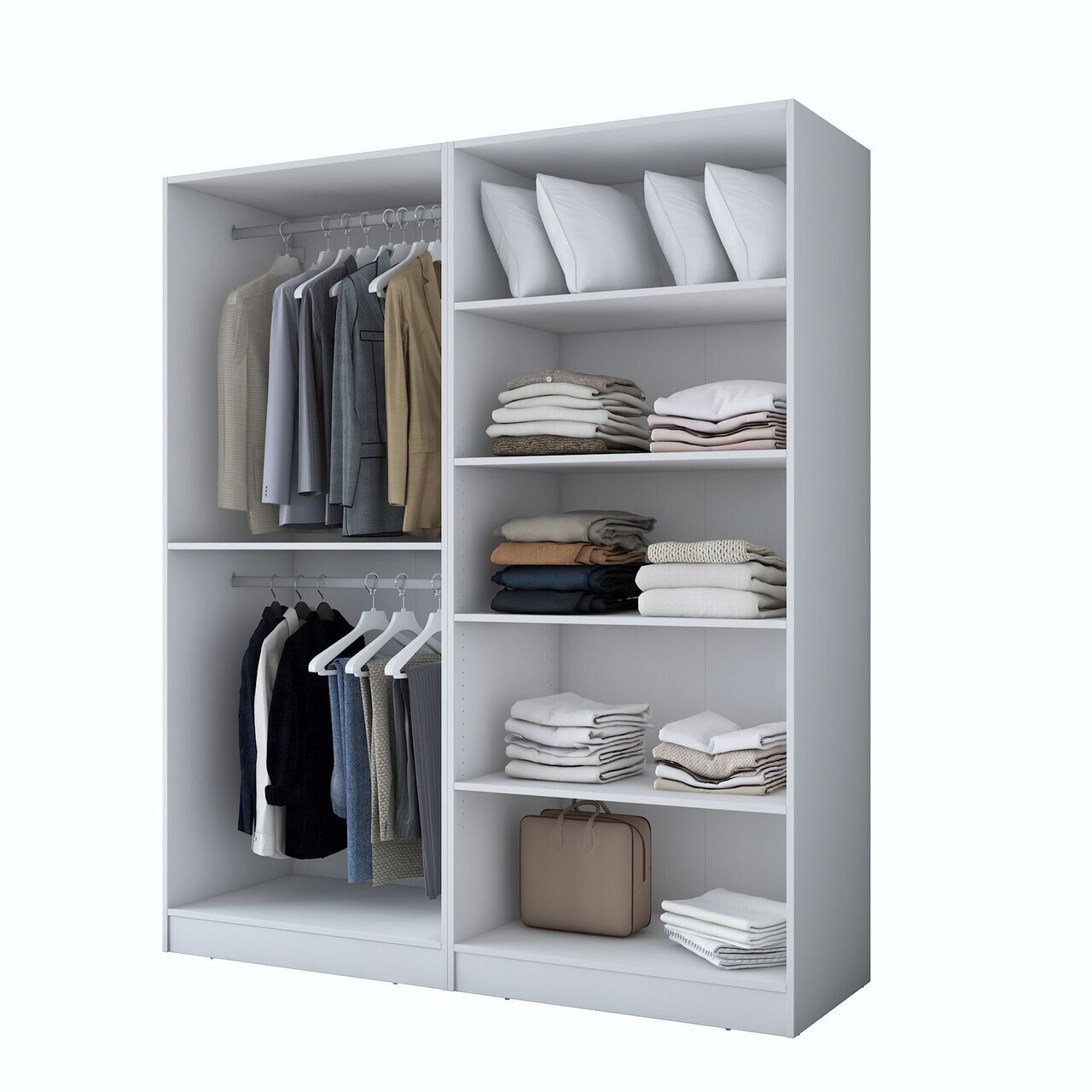 Dulap pentru haine, Hanah Home, BA156, 180x210x57.5 cm, PAL melaminat, Alb - view 7