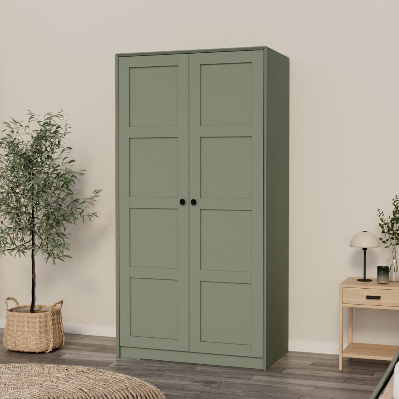 Dulap pentru haine, Hanah Home, Lucas 1600-241, 94x190x60 cm, Verde