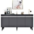 Set mobilier living, Olivia, Defne, PAL , Antracit / Argintiu
