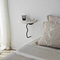 Raft de perete, Neostill, Leo, 35x35 cm, Lemn masiv, Alb/Negru
