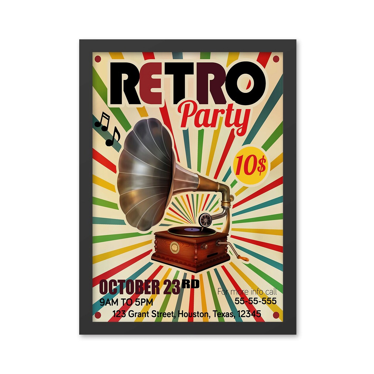 Tablou decorativ, Retro Party (35 x 45), Polistiren, Multicolor — imaginea 2