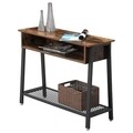 Consola Industrial, Vasagle, 100 x 35 x 80 cm, fier/PAL, maro rustic