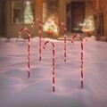 Set 5 decoratiuni luminoase Candy, H74 cm, sintetic, alb/rosu