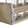 Set recipiente condimente si suport 6 piese, InArt, 27x7x12 cm, sticla