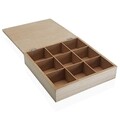 Cutie de bijuterii cu 9 compartimente Tree, Versa, 24 x 24 x 6 cm, lemn