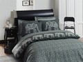 Lenjerie de pat dubla King Quilt(EU) Elepante, Eponj Home, 3 piese, 240x220 cm, amestec bumbac, antracit