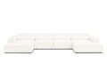 Canapea panoramica 6 locuri, Jodie, Micadoni Home, BL, 364x166x70 cm, poliester Boucle, bej
