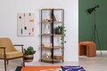 Corp biblioteca, Sapphire, Mona Rafix, 66x155x34 cm, PAL, Pin Atlantic / Negru