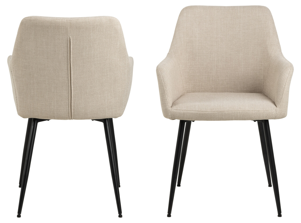 Scaun Lizzy, Actona, 59x59x85 cm, tesatura structurata/otel, bej - view 12