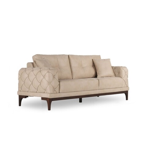Canapea extensibila Lale, Ndesign, 2 locuri, 175x97x84 cm, lemn, crem Canapele si coltare