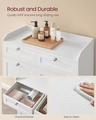 Dulap de baie cu 2 cusuri de rufe integrate, Vasagle, 78.9x40x80 cm, MDF/poliester, alb cloud