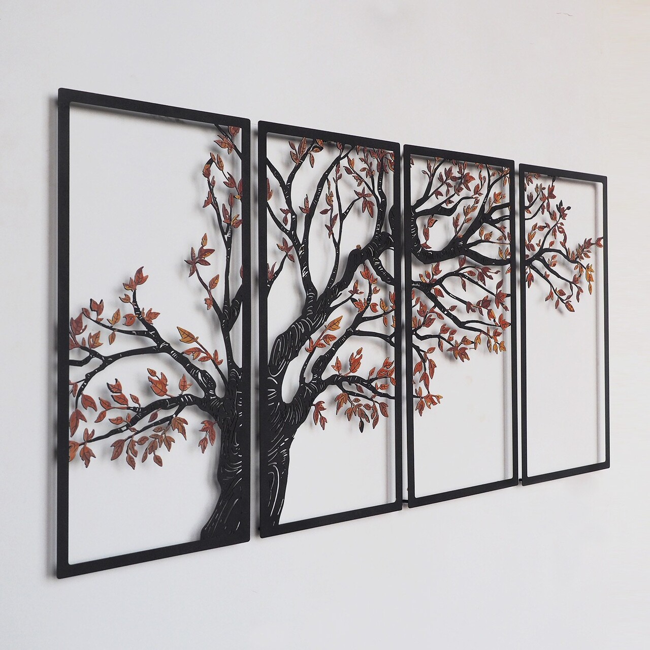 Decoratiune de perete, Autumn Vibes Set of 4- APT740 S, Dimensiuni: 48 x 98 cm, Negru - view 3