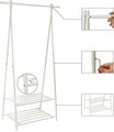 Suport pentru haine Songmics, 87.5x41x155 cm, max 65 kg, fier, alb