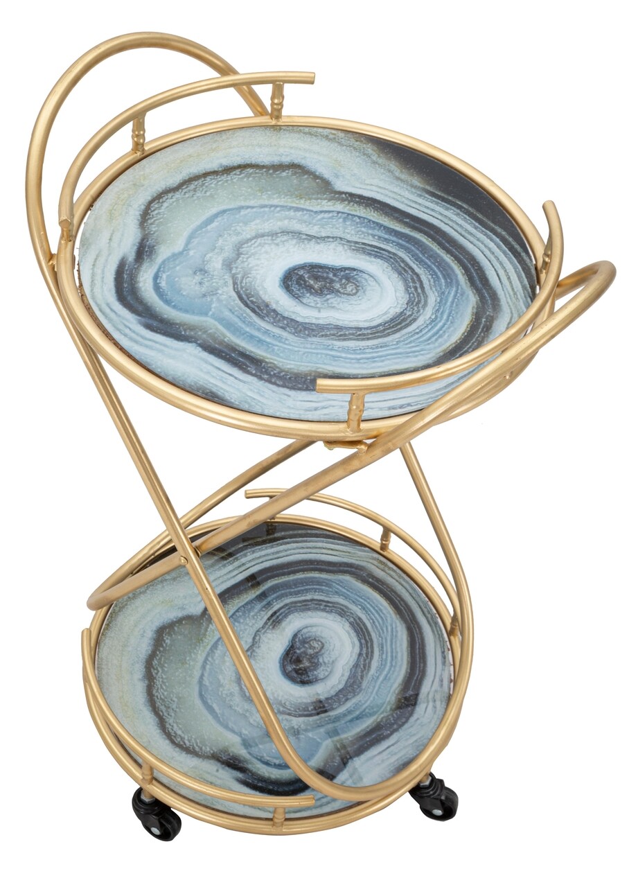 Carucior pentru servire Roundy, Mauro Ferretti, 47x40x70 cm, fier, auriu - 2 | YEO