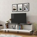 Comoda TV, Olivia, Draw, 154x45x37 cm, PAL, Alb/Negru