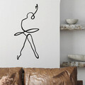 Decoratiune de perete, Ballerina 2, Metal, 70 x 32 cm, Negru