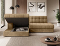 Coltar extensibil stanga 3 locuri ELTAP, LT-09MO, Blezalt, 240x150x82 cm, lemn/poliester, bej inchis