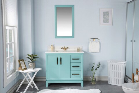 Set mobilier de baie (2 piese), jussara, michigan 36, turcoaz