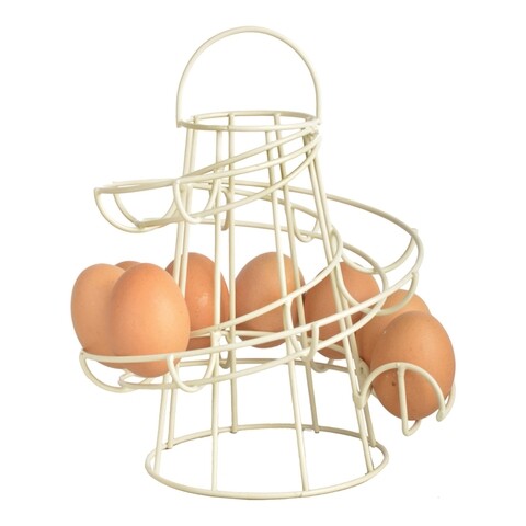 Suport decorativ pentru oua, Esschert, 18.2 x 18.2 x 22.8 cm, metal, crem Esschert Design