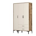 Dulap pentru haine, Hommy Craft, Kumsal ST, 120x47.5x201.4 cm, PAL, Maro/Crem