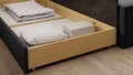 Canapea extensibila brat stanga 3 locuri, ELTAP, Fulgeo, 214x82x77 cm, lemn/catifea din poliester, gri inchis