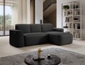 Coltar dreapta 4 locuri ELTAP, Ume, 287x190x88 cm, lemn/poliester, gri inchis/gri