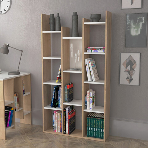Corp biblioteca, Lagomood, Lagomood Vito, 82.2x150x22 cm, Stejar / Alb Lagomood