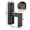 Masa de bar, Hanah Home, 2771, 120x180x50 cm, PAL MELAMINAT, Antracit / Pin Atlantic