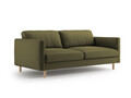 Canapea 3 locuri, Eden, Micadoni, 173x92x90 cm, catifea, verde muschi melanj