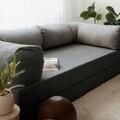 Canapea extensibila cu 3 locuri, Evalina, 383EVN1268, Material: 100% catifea PES, Antracit