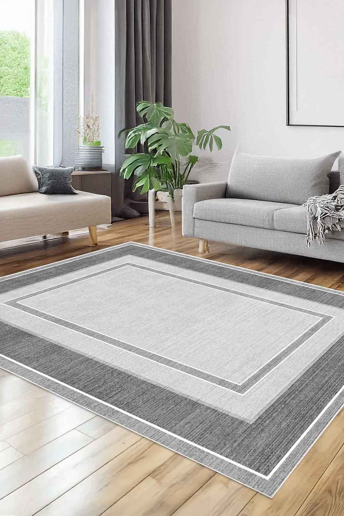 Covor, CLR-7359-HALI-15, 160x250 cm, Poliester, Gri
