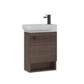 Dulap de baie cu chiuvetă, Hanah Home, Begonya 55, Maro inchis