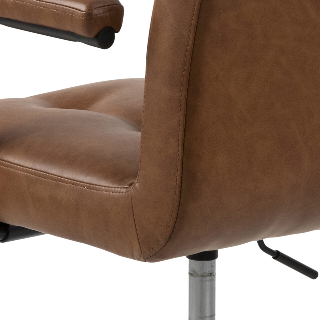 Scaun de birou Cosmo, Actona, 56x59x88.5 cm, rotativ, piele ecologica/otel, brandy - view 3