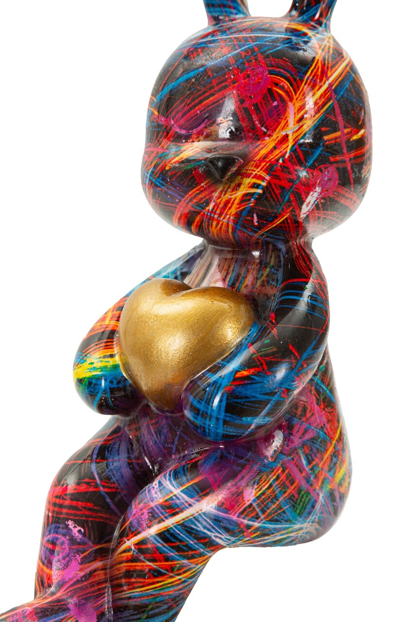 Decoratiune, Mauro Ferretti, Rabbit Psyco -A, 8x10x23 cm, polirasina, multicolor - imagine 2