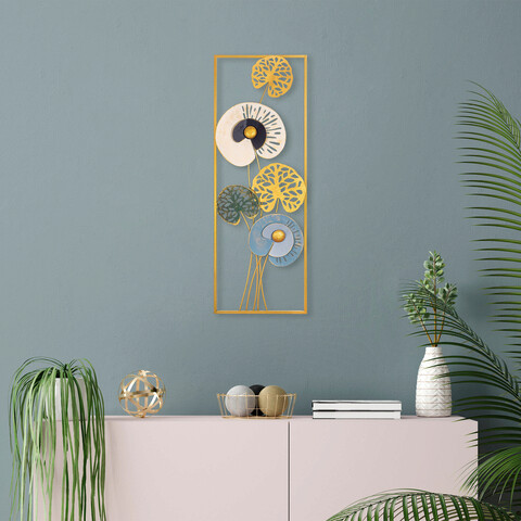 Decoratiune de perete, grape vine 3, metal, dimensiune: 32 x 90 cm, multicolor