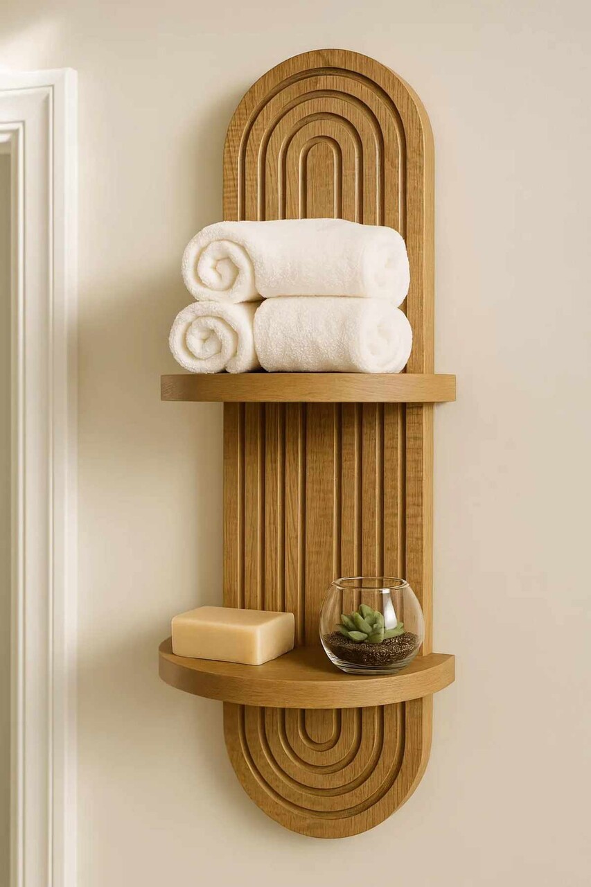 Raft de perete, Hanah Home, Artmtkwll2, 20x70x13 cm, Wenge - view 2